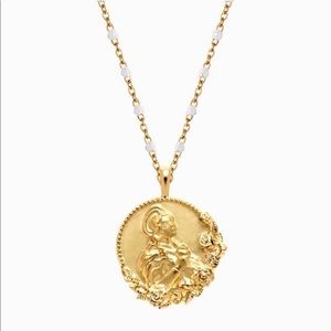 14k Plated Gold with White Beaded Gold Chain